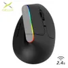 Delux M618C Trådlös tyst ergonomisk vertikal 6 -knappar Gaming Mouse USB -mottagare RGB 1600 DPI Optiska möss med för PC Laptop HKD230825