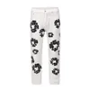 Flower Full Print Mens Jeans Pants Oversized Streetwear Straight Casual Men and Women Denim Trousers1953