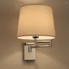 Wandlamp Modern Eenvoudig Led Metallic Glans Doek Kunst Lampshad Home Decor Binnen Woonkamer Kasten Decoratief Lichtpunt