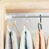 Cortinas de chuveiro roupas trilho secagem tensão pólo toalha aço inoxidável armário haste cortina casa punch-livre extensível ajustável