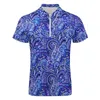 Bleu Paisley T-Shirts décontractés Vintage imprimé polos col Y2K chemise hommes motif vêtements grande taille 5XL 6XL HKD230825