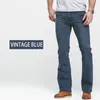 Men's Jeans Mens Boot Cut Slightly Flared Slim Fit Blue Black Trousers Designer Classic Male Stretch Denim Pants 230825