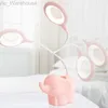 Mignon éléphant LED lampe de bureau USB étude rechargeable lampe de lecture contrôle tactile gradation lampe de nuit pour enfants bureau de chevet HKD230824