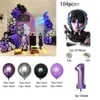 1Set Wednesday Balloons Addams Birthday Party Decoration Kids Shower Boys Girl Supplies Numbers Balloon Decor Background Wall HKD230825 HKD230825