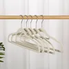 Hangers 5 Pcs Non-Slip Flocking Hanger Adult Coat Clothes Organizer Drying Clothing Wardrobe Space Saving Household Storage