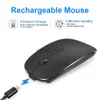 ワイヤレスマウスコンピューターBluetooth Mouse Silent PC Mause Rechargeable Ergonomic Mouse 2.4GHz USB光学マウス用PC B HKD230825