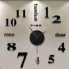 Frameless Diy Wall Mute Clock 3d Mirror Sticker Home Decor Wall Mute Clock 12-hour Display Wall Clock With Time Mark 50x50cm HKD230825 HKD230825