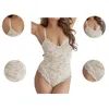 Taillen-Bauchformer GUUDIA Sexy Spitzen-Shapewear mit V-Ausschnitt Zwei Schichten Nicht durchsichtige Bodys Snap Open Crotch Light Control Body Suit Sexy Jumpsuit 230824