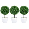 Decoratieve bloemen 3 stuks ingemaakte levensechte bonsai kersenbal decor kunstplanten buiten kleine plastic groene imitatie struiken