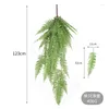 Fleurs décoratives 1 pièces 123 cm tenture murale artificielle en plastique fougère verte plante feuilles branche décor à la maison décoration de jardin cadeau F851