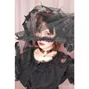 Baroque Japanese Girl Black Crown Headband Retro Punk Lace Rose Wine Red Headdress Dark Gothic Style Lolita Hair Hoop Props