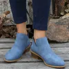 الجوارب السميكة للمرأة المدببة كعب الخريف 2022 من الجلد المدبوغ بالإضافة إلى حجم 43 سستة الكعب أحذية الكاحل