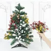 Decorative Flowers 1/2pcs Christmas Glitter Berries Stems Artificial Flower Gold Silver Cherry Berry Twig Xmas Tree Ornament DIY Wreath