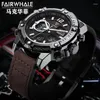 Wristwatches Fashion Multifunction Men Wristwatch Electronic Lighting Swim Water Resistant Watch Round Leather Clock Trending Products 2023