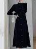 Sukienki swobodne kobiety eleganckie sweter dzianin midi sukienka z długim rękawem vintage szczupły impreza biznes vestidos femme moda ciepła szata ubrania