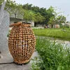 Gartendekorationen im chinesischen Stil tragbare Lampe Outdoor Solar Licht wasserdichte Laterne PE Rattan Camping