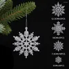 Décorations de Noël 40pcs Silver Glitter Flocons de neige artificiels en plastique Faux flocon de neige Ornements d'arbre de Noël Année Navidad