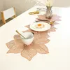 Corredor de mesa PVC Bandeira de mesa estilo longo cor sólida bronzeamento corredor serapilheira criativa flores irregulares nórdico luz decoração de luxo 230824