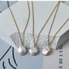 Kedjor Real 925 Streling Silver Chain Nekclace Natural Freshwater Coin Pearl Necklace for Women Fashion Barock Gift