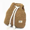Skolväskor Summer Straw Bag Women Ryggsäck Fashion Ruckssack Weaved For Girls Mochila Travel Beach Shoulder 230823