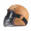 Hełmy motocyklowe Hełm retro vintage 3/4 krążownika hulajnogi Casco Moto W odłączane gogle