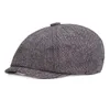 Berets Wool Sboy Caps Men Herringbone Flat Gatsby Cap wełniane czapki z kapeluszami inspirowane vintage Winter Peaky Blinders 230825