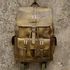 Sac à dos militaire en cuir de vache, pour voyage, école, ordinateur portable de 15 pouces, grande capacité, sac à cordon, Rugzak, Mochila