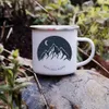 Tassen Sunset Forest Creek Kreative Emaille Kaffee Outdoor Reise Wasser Tassen Camping Lagerfeuer Party Bier Trinken Milch Becher Geschenke 230825