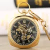 Pocket Watches Antique Mechanical Hand-Winding Pocket Watch Luxury Roman Siffer Display Pocket Pendant Clock med FOB CHAIN ​​ARRIVE 230825