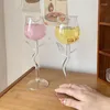 Wijnglazen Roosvormig Rood Roosvormig Glas Met Gekleurde Bladeren 150/400ml Vormige Beker Cocktailbeker