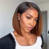 Glueless Human Hair Highlight Edges Bob Wigs 5x5 Lace Front Brown Straight Short Bob Wigs Preplucked HD Lace Closure Wig