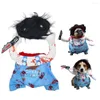 Katzenkostüme, feine Verarbeitung, Haustierkleidung, lustiges Chucky-Hundekostüm mit Muster, Perückenmesser, Halloween-Outfit für Bekleidungszubehör