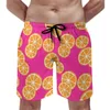 Mäns shorts Oranges Gym Blue Fruits Retro Beach Men Custom Sports Fitness Quick Torking Trunks Gift Idea