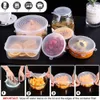 Kitchen Storage Organization Flexible Lid Silicone Cover Food Wrap Caps Cookware Bowl Fresh Microwave Lids Stretch Silicone Covers For Kitchen Accessories 230824