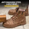 Stövlar säkerhetsskor för män lättare stål tå orginal vattentäta arbetssäkerhet sneakers stövlar anti-smashing stål tå punktering bevis 230825