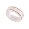 Дизайнер розового золота звонит мужчина, женщины, белое черное керамическое кольцо роскош