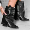 Design Cowboy Plus Ankle Women 48 Cowgirl Size Slip On Pointed Toe Booties Shoes High Heels Fashion Winter Boots T230824 622