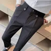 Trajes para hombre, ropa de marca, pantalones casuales, moda para hombre, vestido de negocios ajustado, pantalones de trabajo para fiesta de boda, ropa de calle, oficina social