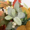 Other Event Party Supplies 40cm Fall Wreaths for Front Door Autumn Wreath with Berry Pumpkin Maple Leaves Thanksgiving Harvest Festival Home Decoration 230824