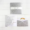 Greeting Cards Luxury Gold Wedding Invitation Set With RSVP Envelop Belly Band TriFold Pocket Invite Supply Free Ship 230824