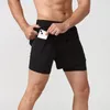 Mäns shorts 2023 Sport män sportkläder dubbeldäck träning kort byxa sommar 2 i 1 strand homme kläder jogging gym löpning