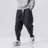 MrGB 2023 Style chinois hommes coton lin sarouel Streetwear homme décontracté Joggers Harajuku taille élastique mâle surdimensionné pantalonLF20230824.