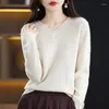 Suéteres femininos Cashmere Sweater Mulheres Malha Pura Lã Merino 2023 Inverno Moda V-Pescoço Top Outono Quente Pulôver Jumper Roupas