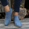 Bottines pointues en daim épaisses au talon d'automne 2022 femmes plus taille 43 Boots de cheville à talons à talons botas de mujer T230824 544 Ed
