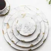 Table Runner DUNXDECO Coffee Cup Pad Plate Placemat Modern Marbling Nature Golden Border Mat Home Office Desk Accessories Art Decor