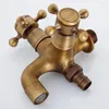 Kitchen Faucets European Antique Faucet Dual Purpose Style Mop Pool Bathroom Wall Mounted Outdoor Garden Tap Brass Vintage T5EF