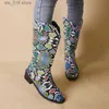 All-Match 2024 Heel Snake Thick Winter Shoes Women's Print PU Oversized Knee-Length Warm Knight Boots T230824 134