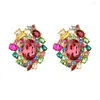 Stud Earrings BOHO For Women Colorful Crystal Glass Sparkle Jewelry Zinc Alloy Casual Party Birthday Wear 2023 In