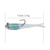 Luya appâts 7.5 cm couleur poisson mou 5.4g appât artificiel recouvert de plomb poisson mou, matériel de pêche au poisson en gros