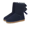 Bottes de neige de créateurs femmes bottes de bottes tazz bailey dune châtaigne boucle d'hiver fourrure neige demi-genou dame courte en peau de mouton et laine intégrée pantoufle de cheveux tasman